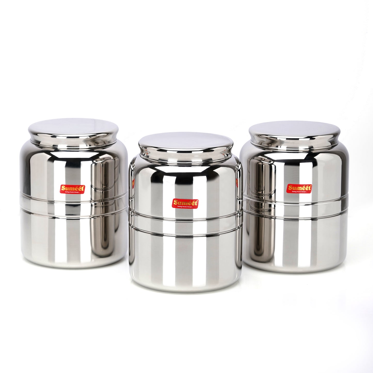 Sumeet Stainless Steel Unique Traditional Shape Extra Small Storage Containers