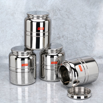 Sumeet Stainless Steel Unique Traditional Shape Extra Small Storage Containers