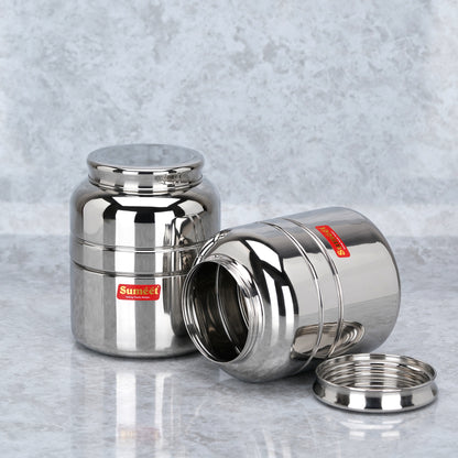 Sumeet Stainless Steel Unique Traditional Shape Extra Small Storage Containers