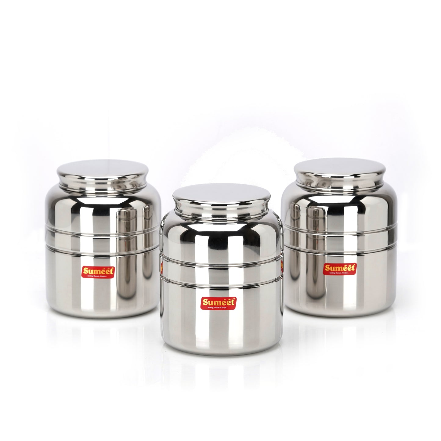 Sumeet Stainless Steel Unique Traditional Shape Extra Small Storage Containers