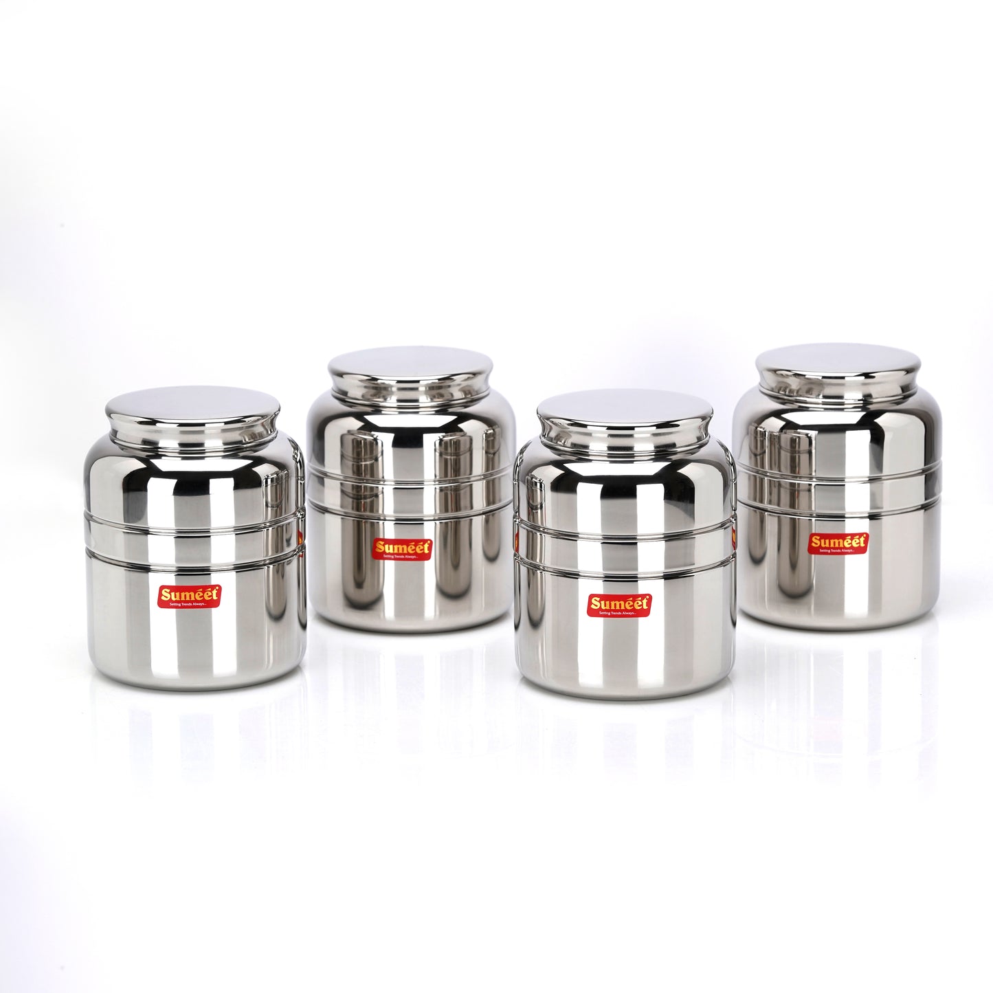 Sumeet Stainless Steel Unique Traditional Shape Extra Small Storage Containers