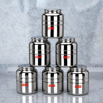 Sumeet Stainless Steel Unique Traditional Shape Extra Small Storage Containers