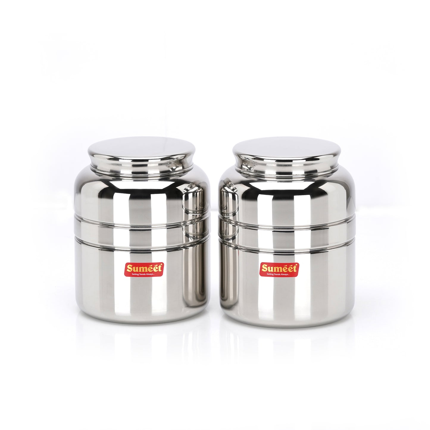 Sumeet Stainless Steel Unique Traditional Shape Extra Small Storage Containers