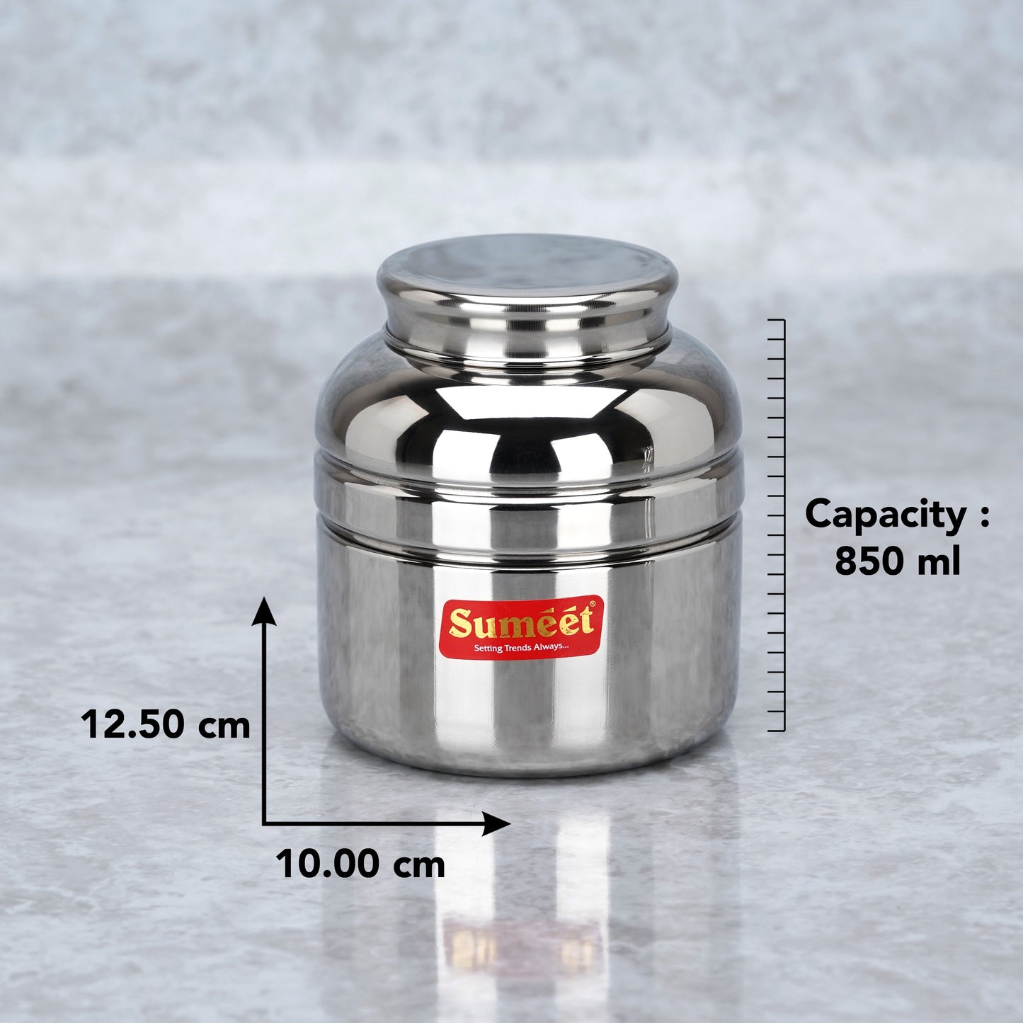 Sumeet Stainless Steel Unique Traditional Shape Extra Small Storage Containers