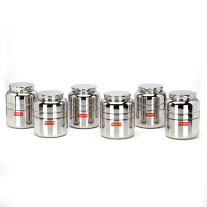 Sumeet Stainless Steel Unique Traditional Shape Extra Small Storage Containers