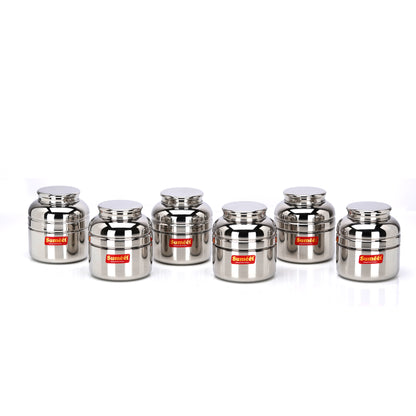 Sumeet Stainless Steel Unique Traditional Shape Extra Small Storage Containers