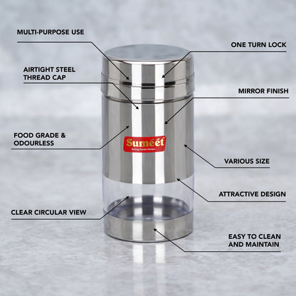 Sumeet Stainless Steel Circular Container