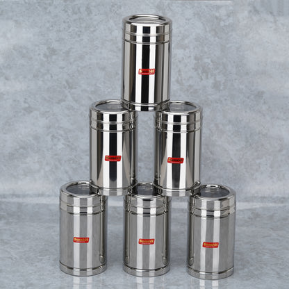 Sumeet Stainless Steel Top See Through/Transparent Lid Circular Vertical Storage Container Set