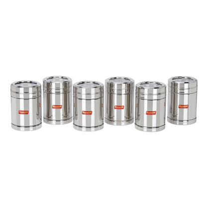 Sumeet Stainless Steel Top See Through/Transparent Lid Circular Vertical Storage Container Set