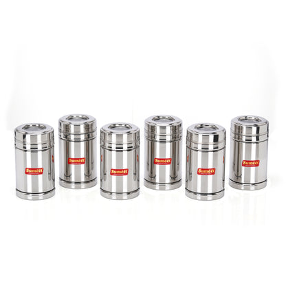 Sumeet Stainless Steel Top See Through/Transparent Lid Circular Vertical Storage Container Set