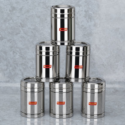 Sumeet Stainless Steel Top See Through/Transparent Lid Circular Vertical Storage Container Set