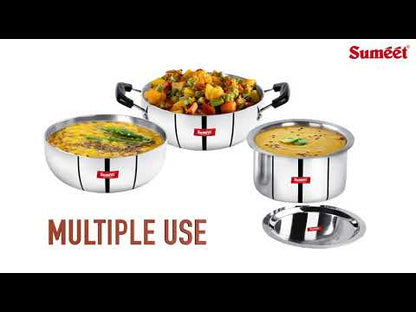 Sumeet 3mm Induction Bottom Aluminium Kadai (2.3Ltr, 22.2cm)