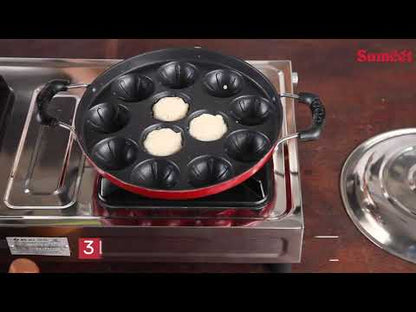 Sumeet 2.6Mm Non Stick Grill Appam Patra with Lid-23cm Dia